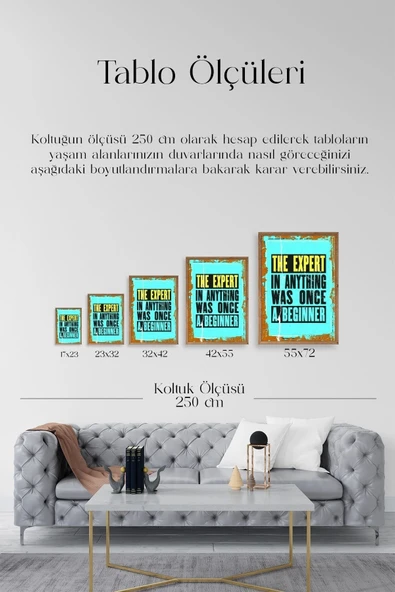 Motto Ahşap Çerçeveli Tablo 30 x 42 - Resim 5