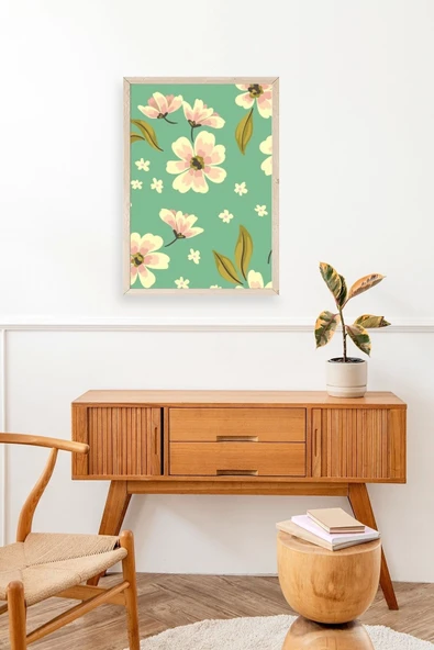 Çiçekler Ahşap Çerçeveli Tablo 30 x 42 - Resim 3