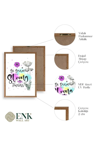 Motto Ahşap Çerçeveli Tablo 30 x 42 - Resim 4