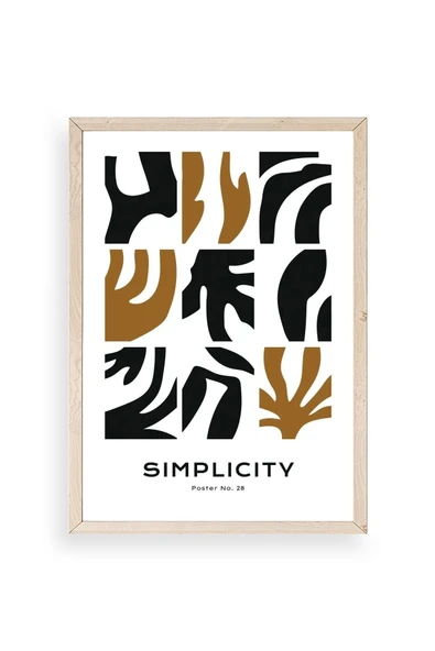 Soyut Poster Ahşap Çerçeveli Tablo 50 x 70 ürün görseli 1