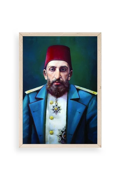 Abdülhamit Ahşap Çerçeveli Tablo 30 x 42 ürün görseli 1