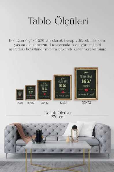 Motto Ahşap Çerçeveli Tablo 30 x 42 - Resim 5