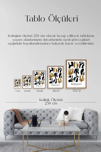 Soyut Poster Ahşap Çerçeveli Tablo 30 x 42 - Resim 5