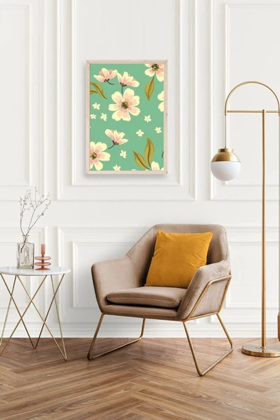 Çiçekler Ahşap Çerçeveli Tablo 30 x 42 - Resim 2