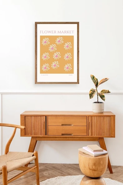 Çiçek Pazarı Ahşap Çerçeveli Tablo 23 x 30 - Resim 3