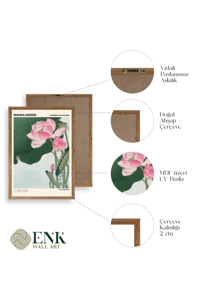 Ohara Koson Ahşap Çerçeveli Tablo 17 x 23 - Resim 4