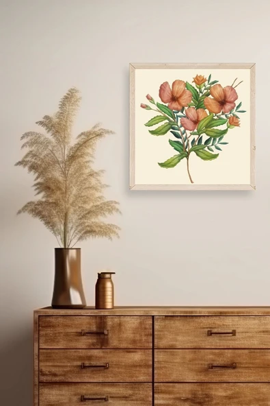 Çiçek Ahşap Çerçeveli Tablo 23 x 23 - Resim 2