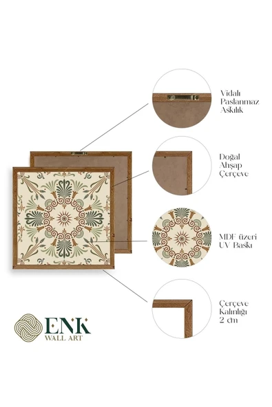Motif Ahşap Çerçeveli Tablo 50 x 50 - Resim 4