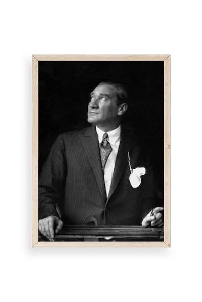 Atatürk Ahşap Çerçeveli Tablo 50 x 70 ürün görseli 1