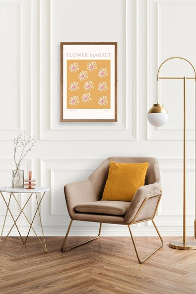 Çiçek Pazarı Ahşap Çerçeveli Tablo 50 x 70 - Resim 2