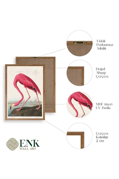 Flamingo Ahşap Çerçeveli Tablo 17 x 23 - Resim 4