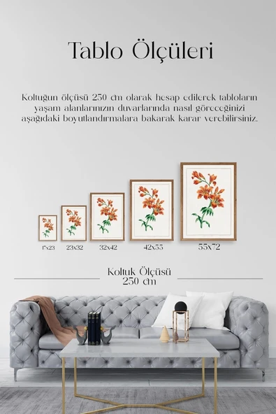 Turuncu Zambak Ahşap Çerçeveli Tablo 17 x 23 - Resim 5