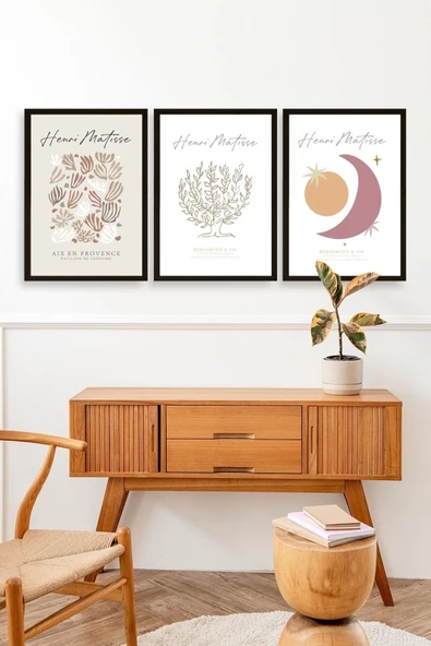 Matisse Üçlü Ahşap Çerçeveli Tablo 40 x 60 - Resim 3