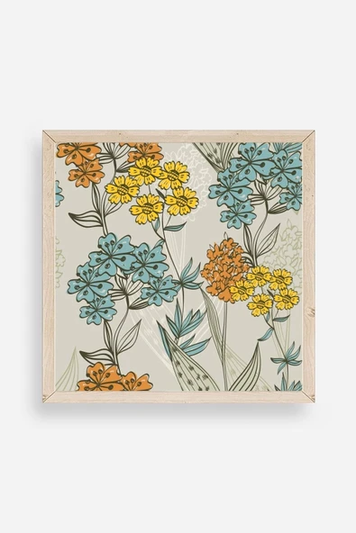 Çiçek Ahşap Çerçeveli Tablo 23 x 23 ürün görseli 1