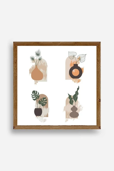 Çiçek Ahşap Çerçeveli Tablo 23 x 23 ürün görseli 1