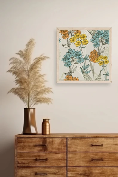 Çiçek Ahşap Çerçeveli Tablo 23 x 23 - Resim 2