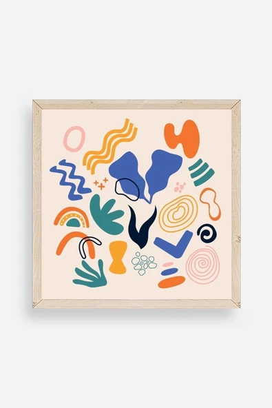 İllüstrasyon Ahşap Çerçeveli Tablo 50 x 50 ürün görseli 1