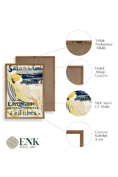 Henri Toulouse-Lautrec Ahşap Çerçeveli Tablo 23 x 30 - Resim 4