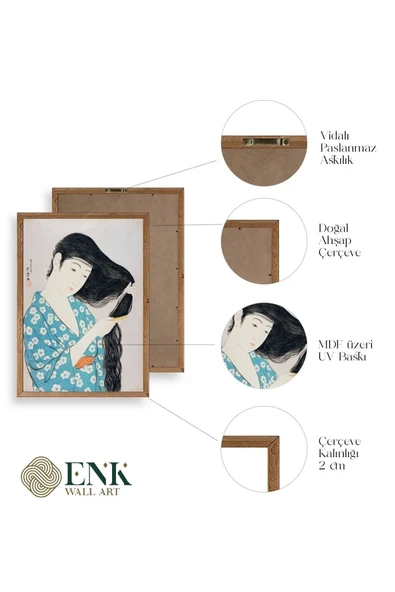 Hashiguchi Goyo Ahşap Çerçeveli Tablo 30 x 42 - Resim 4