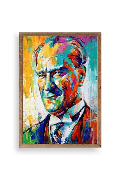 Atatürk Ahşap Çerçeveli Tablo 50 x 70 ürün görseli 1