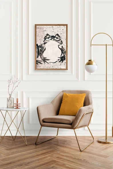 Kurbağa Ahşap Çerçeveli Tablo 30 x 42 - Resim 2