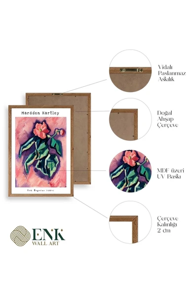 Marsden Hartley Ahşap Çerçeveli Tablo 23 x 30 - Resim 4