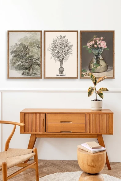 Matisse Üçlü Ahşap Çerçeveli Tablo 40 x 60 - Resim 3