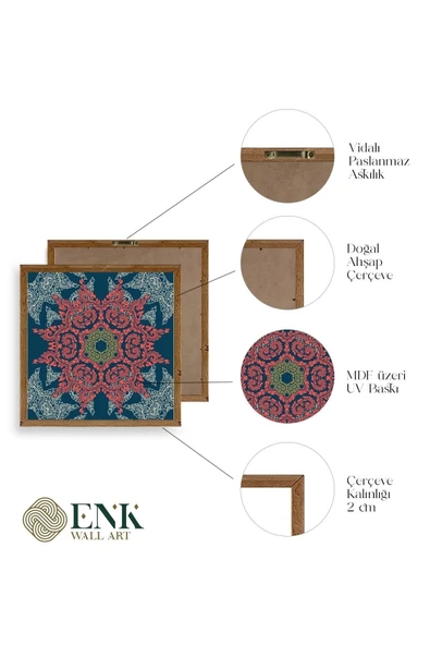 Motif Ahşap Çerçeveli Tablo 42 x 42 - Resim 4