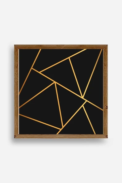 Üçgen Ahşap Çerçeveli Tablo 23 x 23 ürün görseli 1
