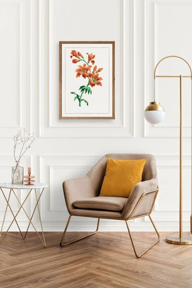 Turuncu Zambak Ahşap Çerçeveli Tablo 17 x 23 - Resim 2