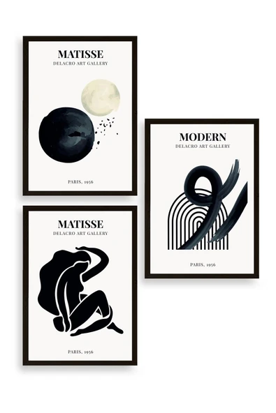 Matisse Üçlü Ahşap Çerçeveli Tablo 50 x 70 ürün görseli 1