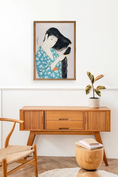 Hashiguchi Goyo Ahşap Çerçeveli Tablo 17 x 23 - Resim 3