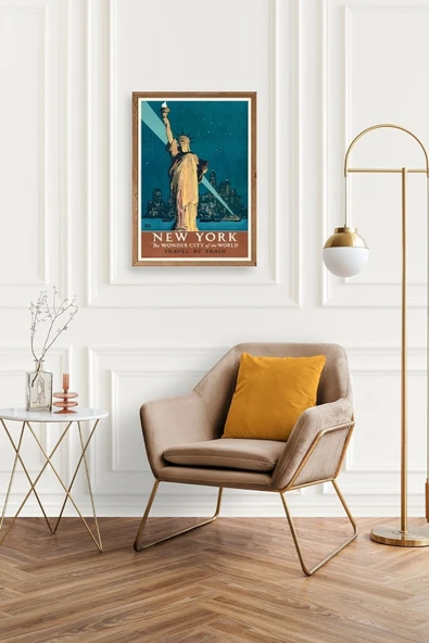 New York Ahşap Çerçeveli Tablo 30 x 42 - Resim 2