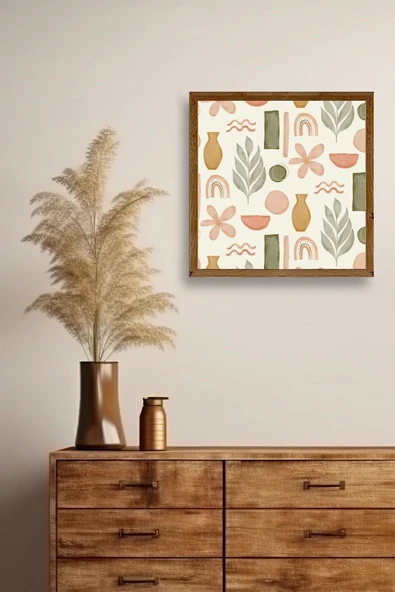 Yaprak Ahşap Çerçeveli Tablo 23 x 23 - Resim 2