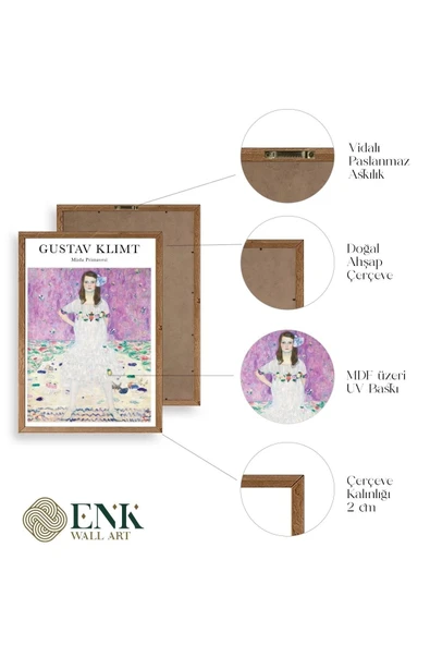 Gustav Klimt Ahşap Çerçeveli Tablo 23 x 30 - Resim 4