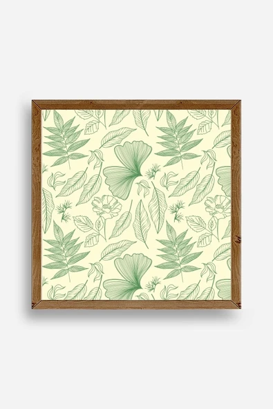 Yaprak Ahşap Çerçeveli Tablo 42 x 42 ürün görseli 1