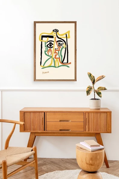 Tete de Femme Ahşap Çerçeveli Tablo 30 x 42 - Resim 3