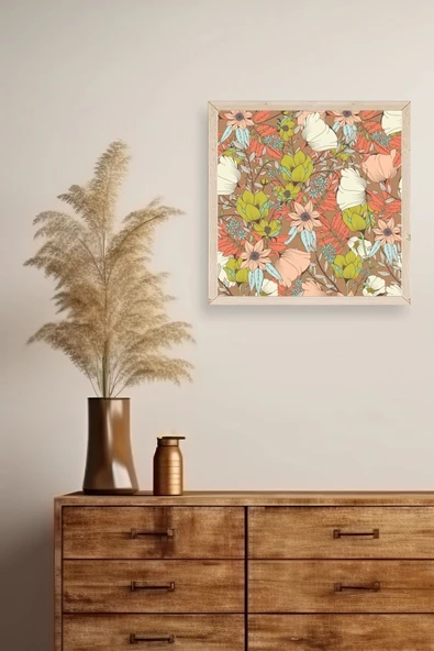 Çiçek Ahşap Çerçeveli Tablo 23 x 23 - Resim 2