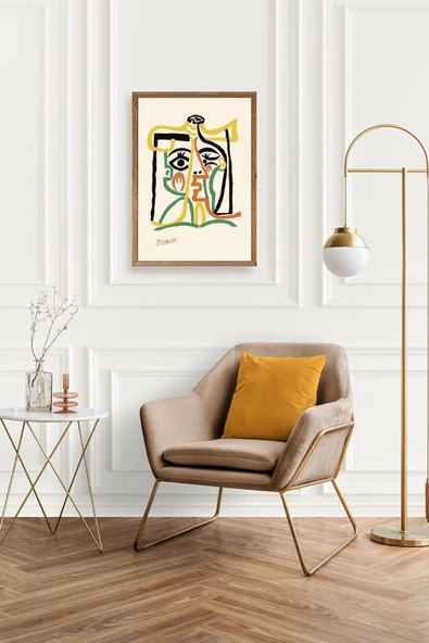 Tete de Femme Ahşap Çerçeveli Tablo 30 x 42 - Resim 2