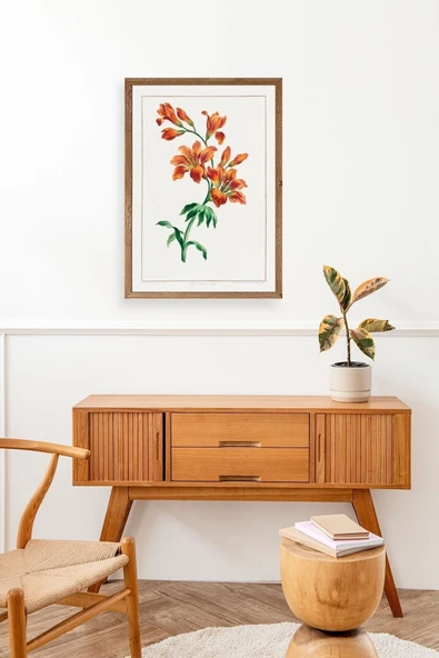 Turuncu Zambak Ahşap Çerçeveli Tablo 17 x 23 - Resim 3