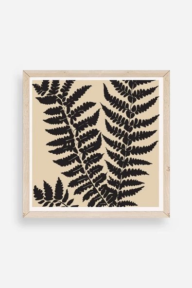 Yaprak Ahşap Çerçeveli Tablo 50 x 50 ürün görseli 1