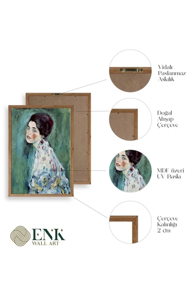 Gustav Klimt Ahşap Çerçeveli Tablo 50 x 70 - Resim 4