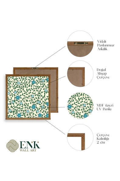 Çiçek Ahşap Çerçeveli Tablo 23 x 23 - Resim 4