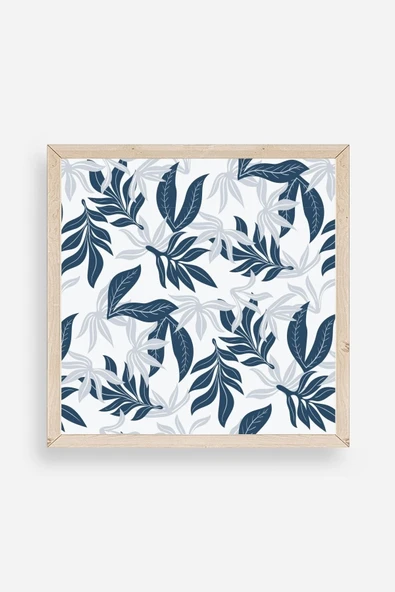 Yaprak Ahşap Çerçeveli Tablo 50 x 50 ürün görseli 1