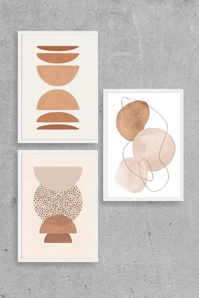 Modern Üçlü Ahşap Çerçeveli Tablo 30 x 40 ürün görseli 1