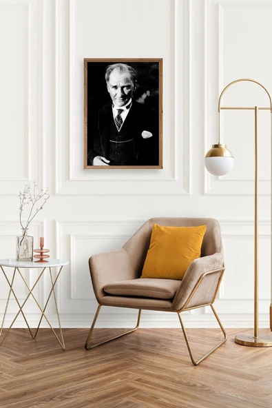 Atatürk Ahşap Çerçeveli Tablo 17 x 23 - Resim 3