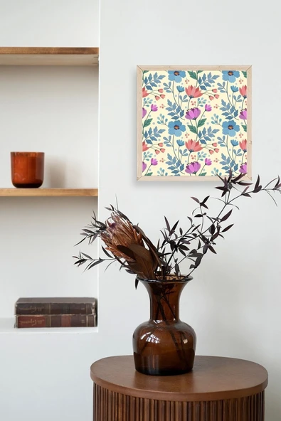 Çiçek Ahşap Çerçeveli Tablo 50 x 50 - Resim 3