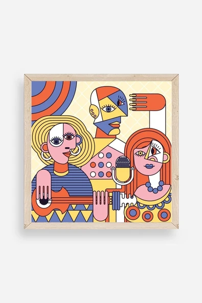 Modern Ahşap Çerçeveli Tablo 23 x 23 ürün görseli 1