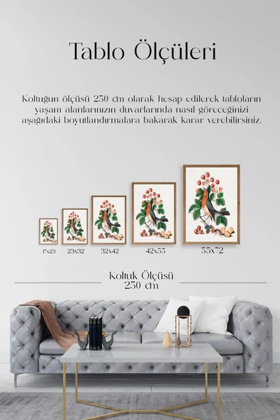 Daldaki Kuş Ahşap Çerçeveli Tablo 23 x 30 - Resim 5