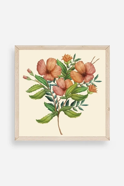 Çiçek Ahşap Çerçeveli Tablo 23 x 23 ürün görseli 1
